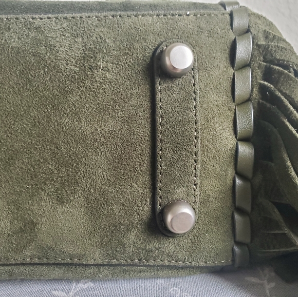 Coach Rogue 30 Suede With Fringe In Fern - Picture 9 of 14